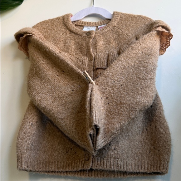Zara Camel Ruffle Cardigan - Picture 9 of 12